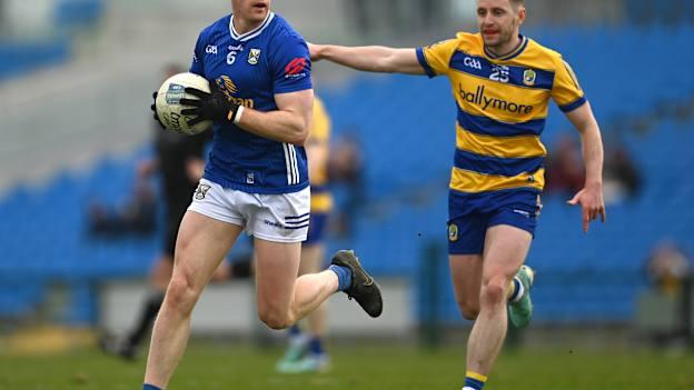 Ciaran Brady, Cavan, and Ciaráin Murtagh, Roscommon, in Allianz Football League action. Photo by Tom Beary/Sportsfile