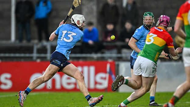 Dublin's David Purcell scored a goal against Carlow in the Allianz Hurling League. Photo by Stephen Marken/Sportsfile