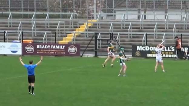 Kerry players celebrate at the final whistle after victory over Kildare in the first round of the Joe McDonagh Cup. 