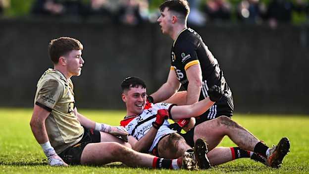 Kieran McArdle of Louth celebrates after scoring his side's second goal during the Allianz Football League Division 2 match between Louth and Down at Integral GAA Grounds in Drogheda, Louth. Photo by Tyler Miller/Sportsfile.