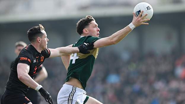 David Clifford, Kerry, and Aaron McKay, Armagh, in Allianz Football League action. Photo by Ray McManus/Sportsfile