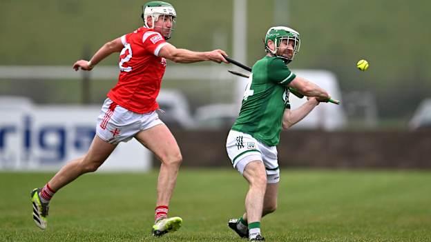Sean Corrigan, Fermanagh, and Peter Fortune, Louth, in Allianz Hurling League action. Photo by Stephen Marken/Sportsfile