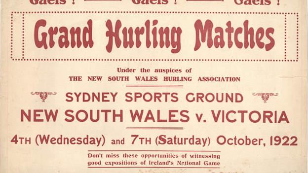 1922 New South Wales Hurling Association Advertising Poster