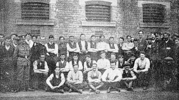 Gaelic Football Teams posing in Stafford Jail, 1916